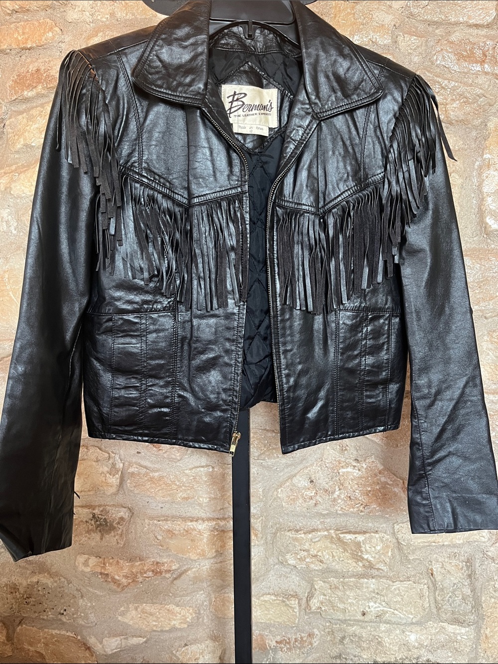 Bennuci Black Leather Fringe Jacket - Women's Western-Inspired